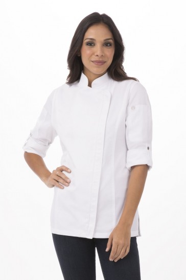 Hartford Women's White Zipper S Chef Jacket by Chef Works