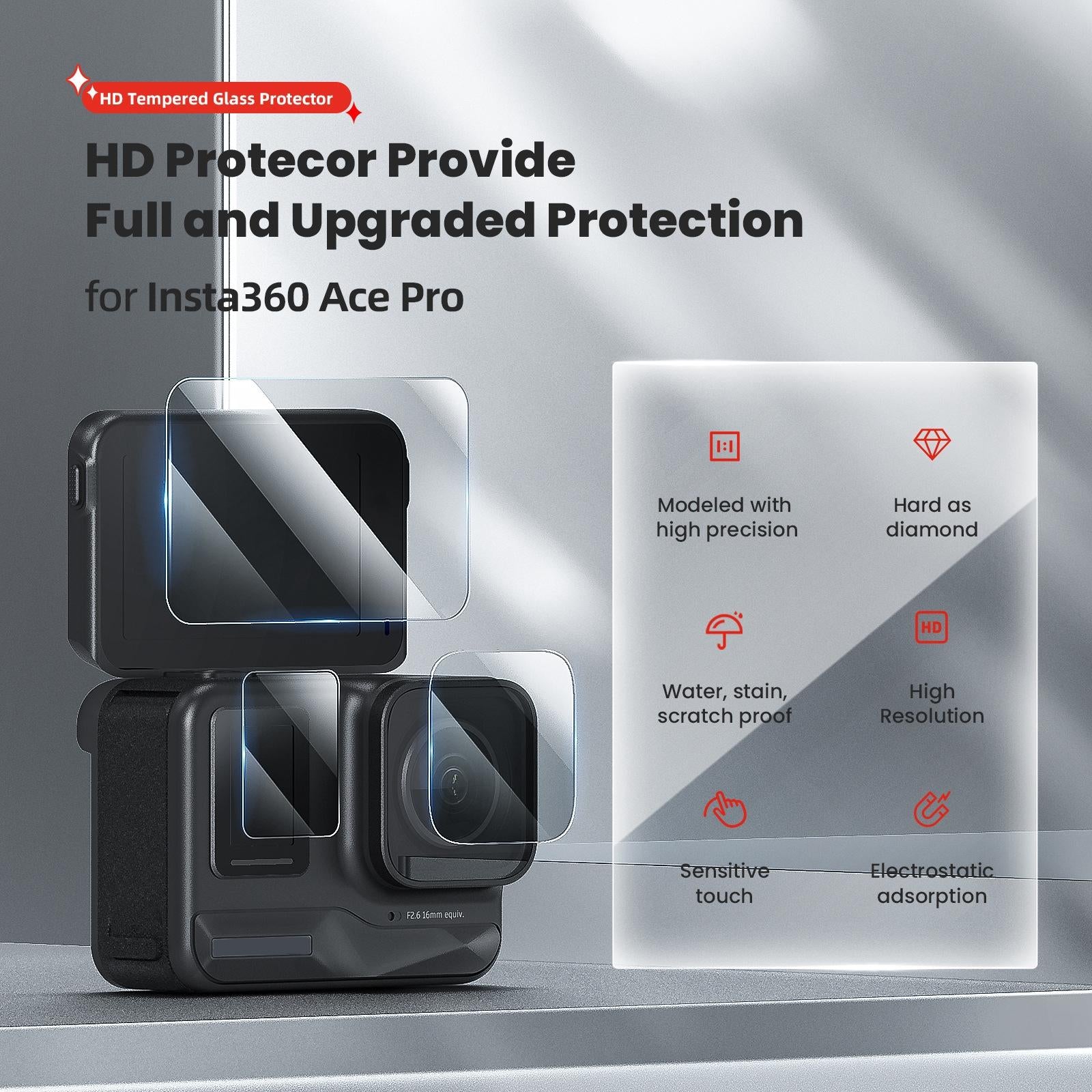 Tempered Protective Film For Insta360 Ace Pro Sports Camera - 1 Set