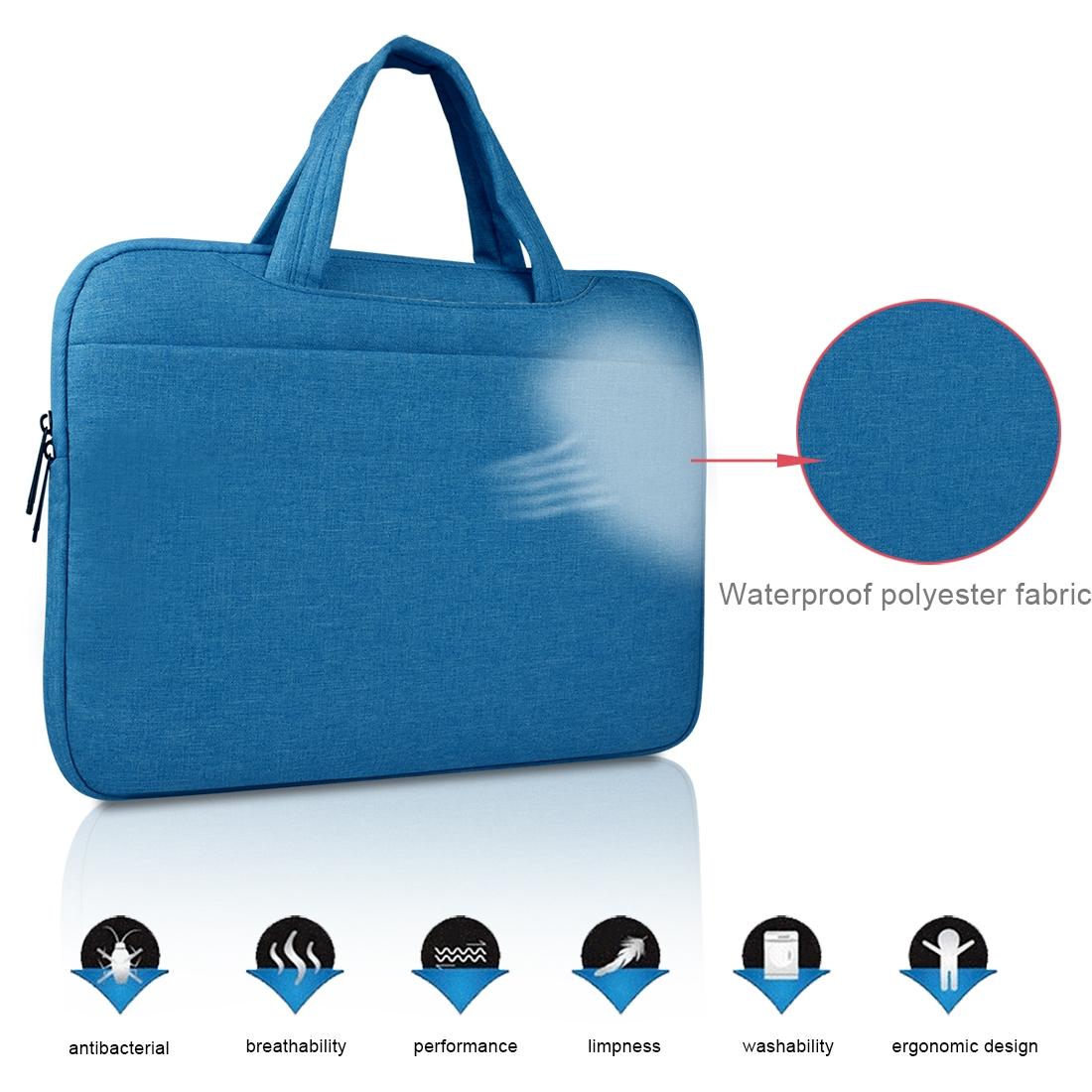 14 Inch Laptop Tablet Bag With Multiple Pockets And Soft Handle - Navy Blue